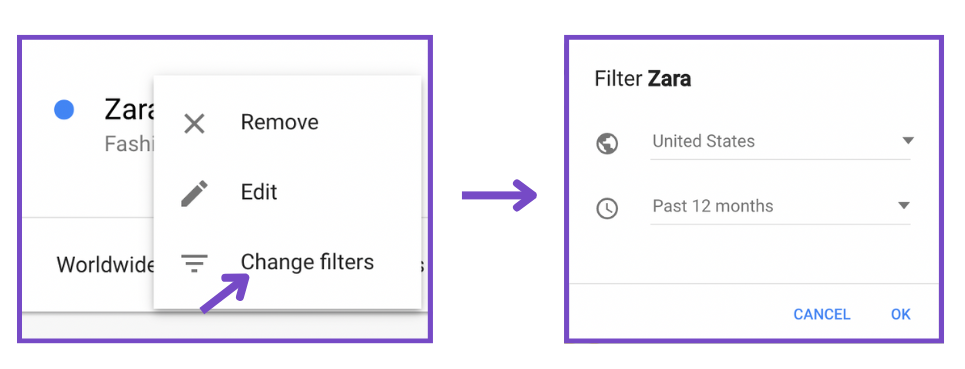 how to use google trends filters