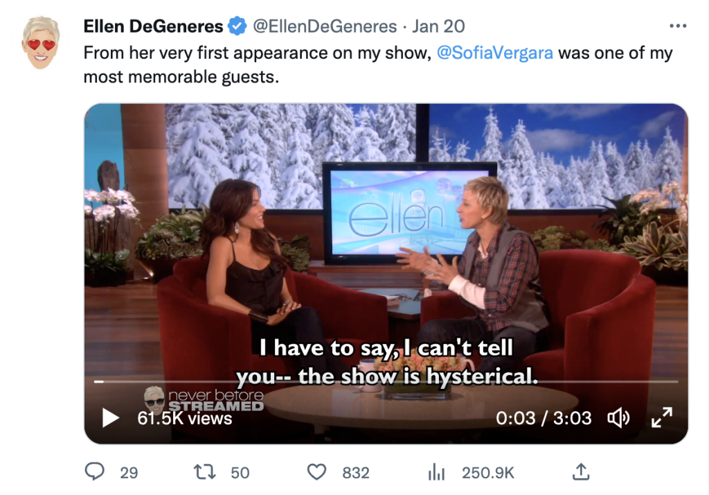 Ellen degeneres twitter