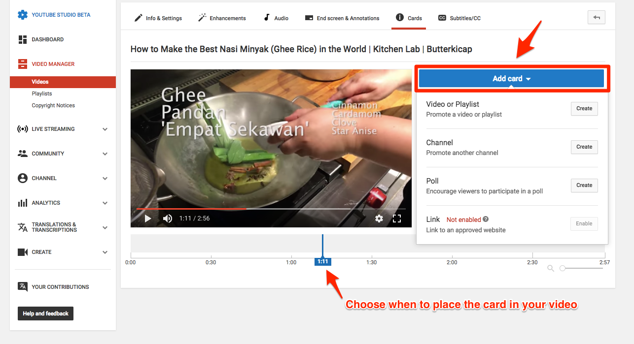 YouTube cards can give exposure to your other content, which helps to increase its YouTube views
