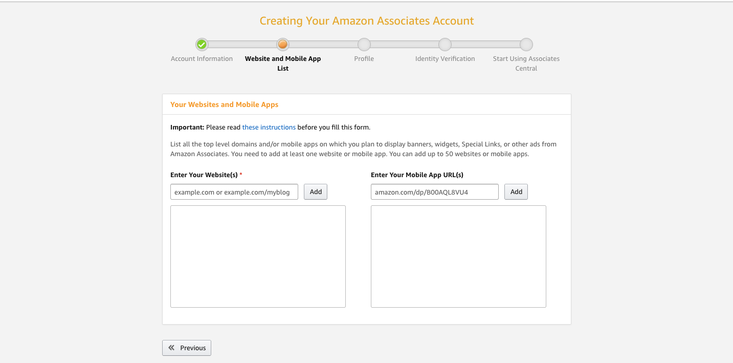 Website and Mobile App List page for Amazon affiliates